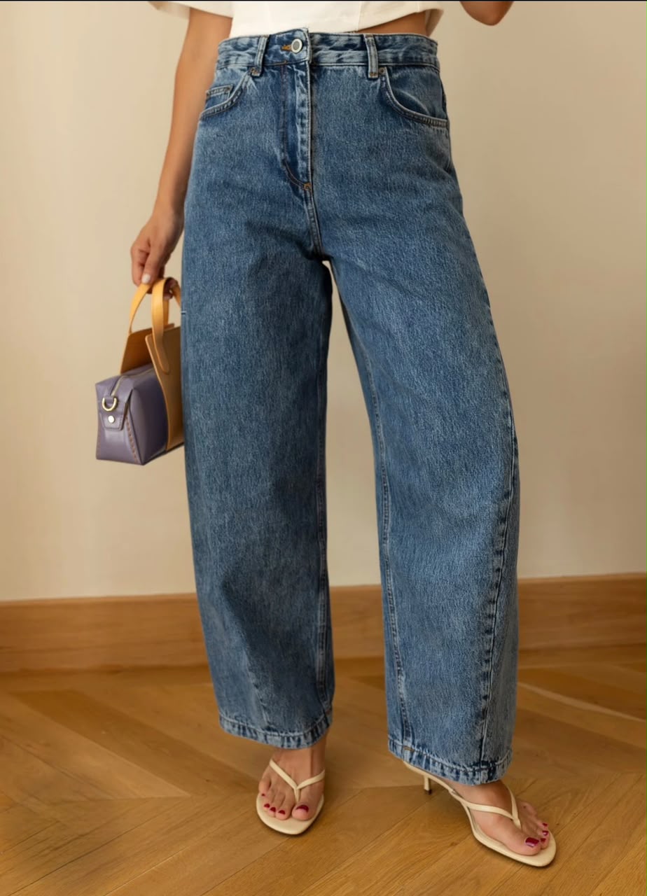 WhatsApp Image 2026-06-09 at 10.56.55 AM High Waisted Wide Leg Blue Jeans - Image 1