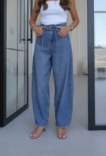 High Waist Blue Denim Jeans - Image 3