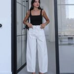 High Waist White Wide Leg Jeans