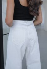 High Waist White Wide Leg Jeans - Image 2