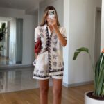 White Seashell Print Shirt and Shorts Set