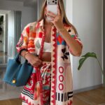 Women's Colorful Abstract Print Shirt and Shorts Set