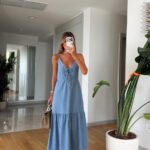 Light Blue Denim Maxi Dress