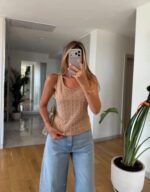 Studded Beige Tank Top