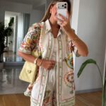 Women's Printed Short Sleeve Shirt and Shorts Set