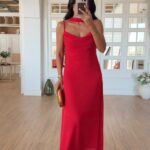 Red Spaghetti Strap Maxi Dress