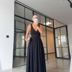 Black Lace Evening Maxi Dress