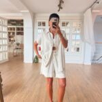 White Linen Shirt and Shorts Set