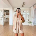 Beige Linen Shirt and Shorts Set