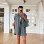 Sage Green Button-Up Shirt and Shorts Set