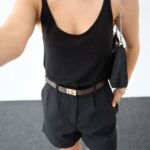 Black Sleeveless Scoop Neck Tank Top