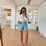 Light Blue Polka Dot Shorts