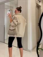 Beige Relaxed Fit Zip-Up Jacket - Image 2