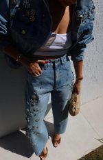 Embroidered Denim Jacket and Jeans Set - Image 2