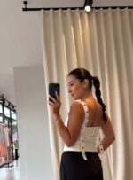 White Square Neck Tank Top - Image 2