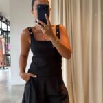 Black Square Neck Tank Top