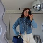 Denim Military Style Button Jacket