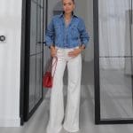 High-Waist Wide-Leg White Pants