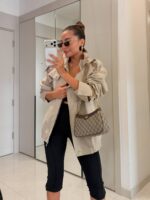 Beige Relaxed Fit Zip-Up Jacket