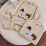 Bisou Beige Dachshund Dog Sweater