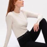 Women's Ivory Long Sleeve Sweater