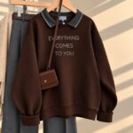 Brown Collared Sweatshirt