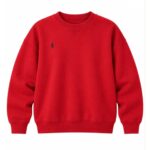 Red Crewneck Sweatshirt With Logo Embroidery