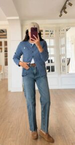 Blue Cable Knit Cardigan Sweater
