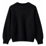 Black Crewneck Knit Sweater