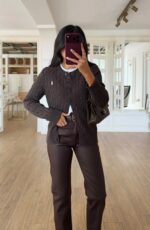 Brown Cable Knit Cardigan Sweater