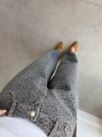 Gray Leopard Print Wide Leg Jeans - Image 2