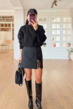 Black Crewneck Knit Sweater - Image 2