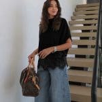 Black Lace Hem Knit Top