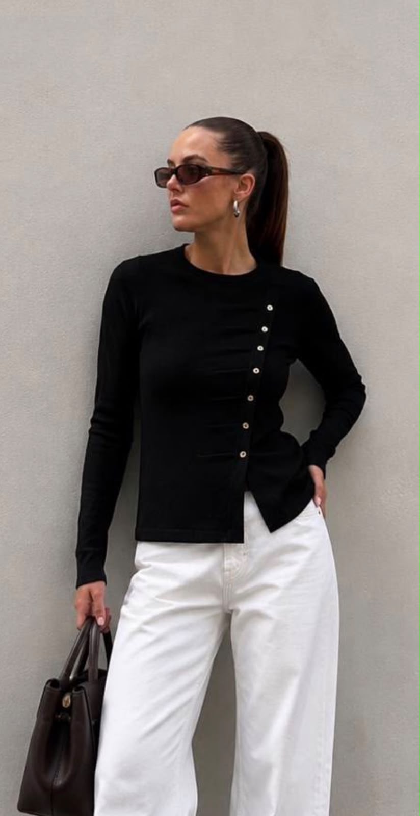 WhatsApp Image 2026-09-08 at 11.59.57 AM Black Button Front Cardigan Sweater - Image 1