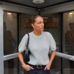 Embellished Grey Short Sleeve Top