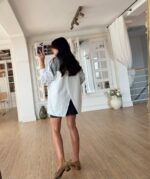 Oversized Colorblock Button Up Shirt - Image 2