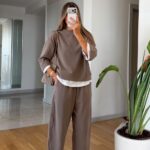Warm Taupe Relaxed Fit Loungewear Set