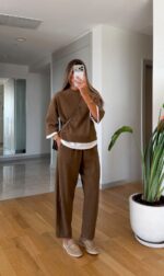 Brown Relaxed Fit Loungewear Set