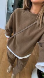 Brown Relaxed Fit Loungewear Set - Image 2