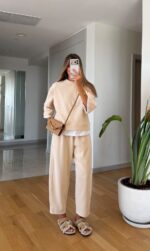 Beige Relaxed Fit Loungewear Set
