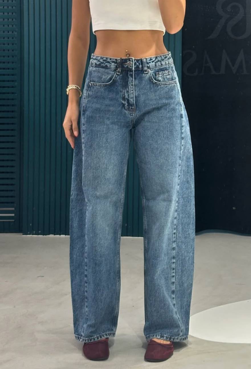 WhatsApp Image 2026-09-19 at 10.29.30 AM High Waist Wide Leg Blue Jeans - Image 1