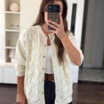 Cream Lace Knit Button Cardigan