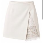 White Lace Panel Mini Skirt