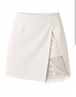 White Lace Panel Mini Skirt