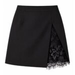 Black Mini Skirt With Lace Trim