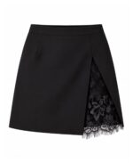 Black Mini Skirt With Lace Trim