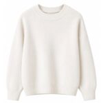 White Crew Neck Knit Sweater