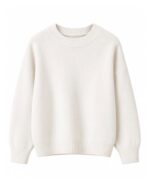 White Crew Neck Knit Sweater