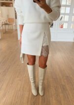 White Lace Panel Mini Skirt - Image 3