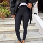 Black High Waist Stirrup Leggings